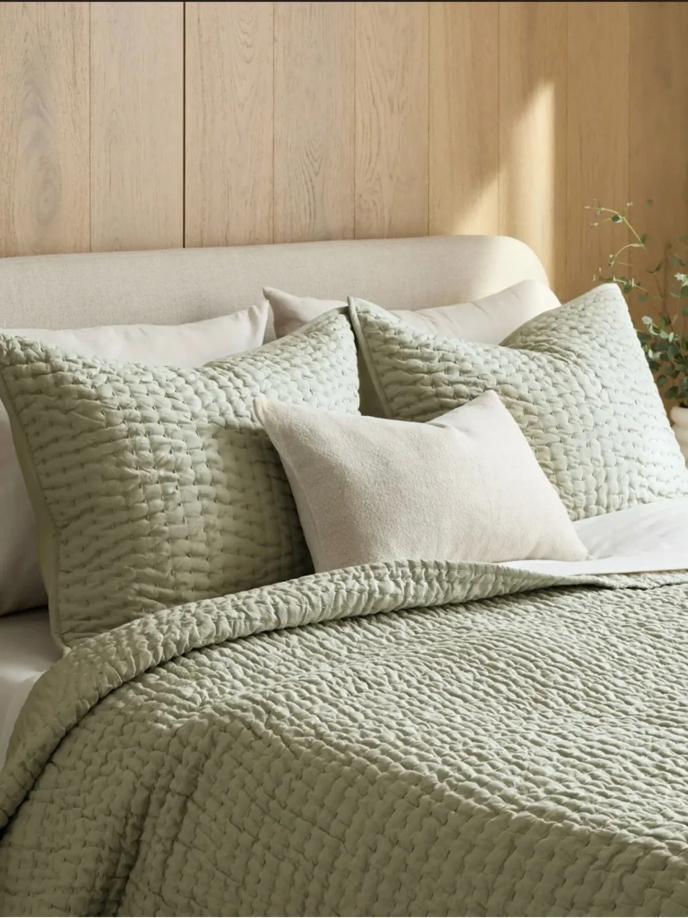 Quince European Linen and Cotton Stitch Quilt in Willowleaf Size King/Cal K 925